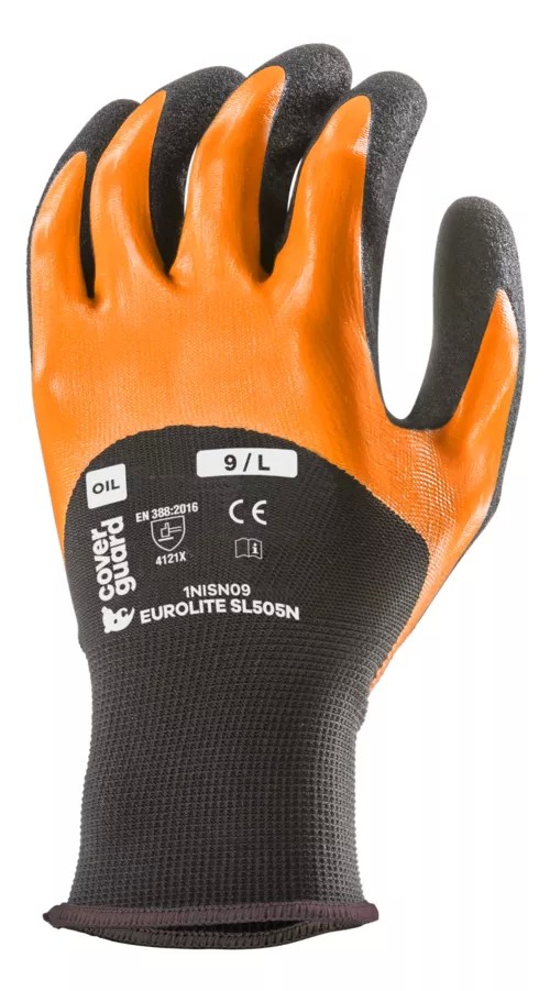 10 Paia - Guanti Da Lavoro Coverguard In Nitrile Eurolite 1NISN Rischi Meccanici