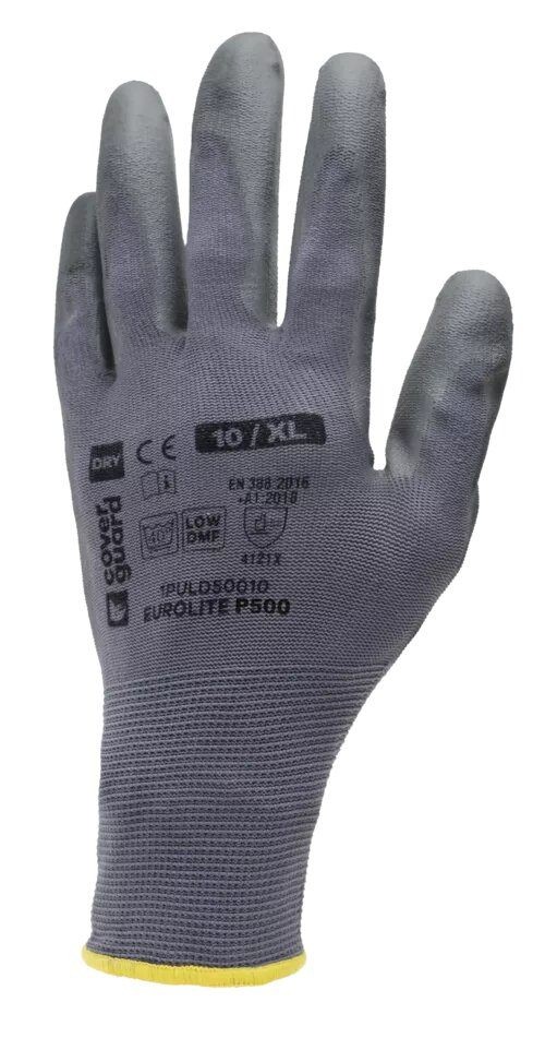 10 Paia - Guanti Da Lavoro Coverguard In Poliuretano Eurolite 1PULD50 Rischi Meccanici