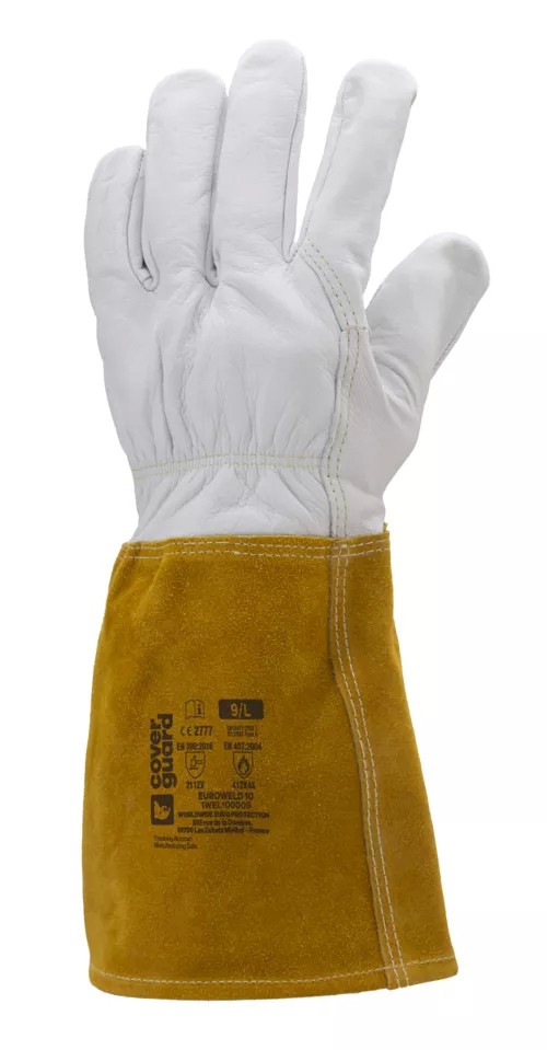 10 Paia - Guanti Da Lavoro Coverguard In Pelle Euroweld 1WEL10 Saldatore
