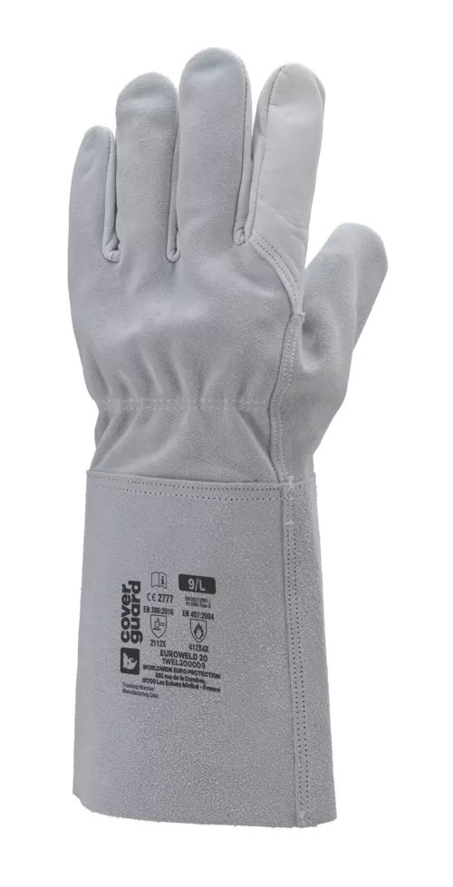 10 Paia - Guanti Da Lavoro Coverguard In Pelle Euroweld 1WEL20 Saldatore