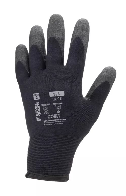 10 Paia - Guanti Da Lavoro Coverguard In PVC Euroice 1WIPP0 Anticalore