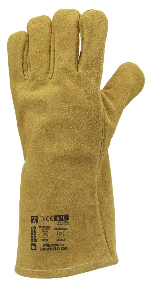 12 Paia - Guanti Da Lavoro Coverguard In Pelle Euroweld 1WEL330 Saldatore