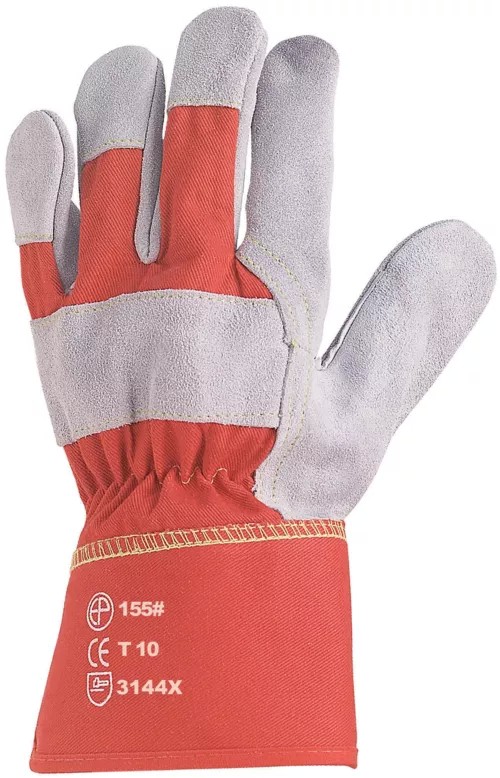 60 Pezzi - Guanti Da Lavoro Coverguard In Pelle Eurostrong MO155 Rischi Meccanici