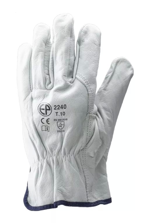 10 Paia - Guanti Da Lavoro Coverguard In Pelle Eurostrong MO2240 Rischi Meccanici