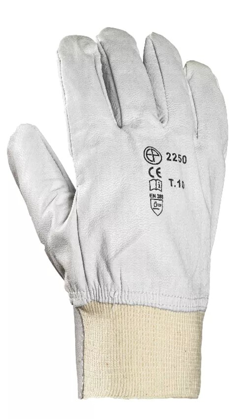 10 Paia - Guanti Da Lavoro Coverguard In Pelle Eurostrong MO2250 Rischi Meccanici