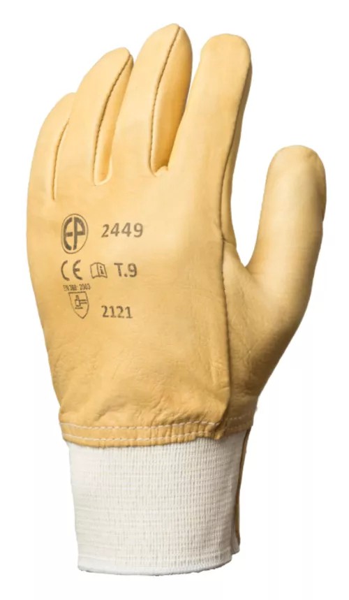 10 Paia - Guanti Da Lavoro Coverguard In Pelle Eurostrong MO2450 Rischi Meccanici