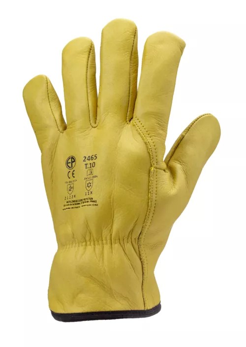 12 Paia - Guanti Da Lavoro Coverguard In Pelle Eurowinter MO2465 Antifreddo