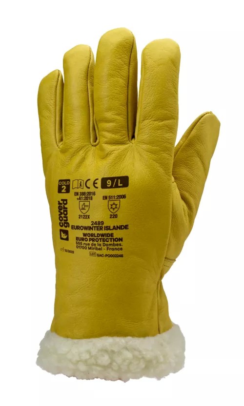 6 Paia - Guanti Da Lavoro Coverguard In Pelle Eurowinter MO2490 Antifreddo