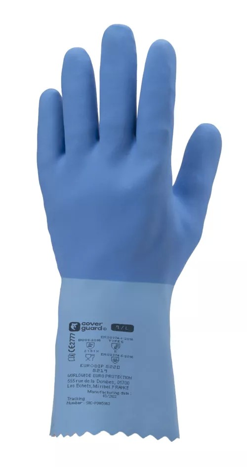 12 Paia - Guanti Da Lavoro Coverguard In Lattice Eurodip MO5220 Rischio Chimico