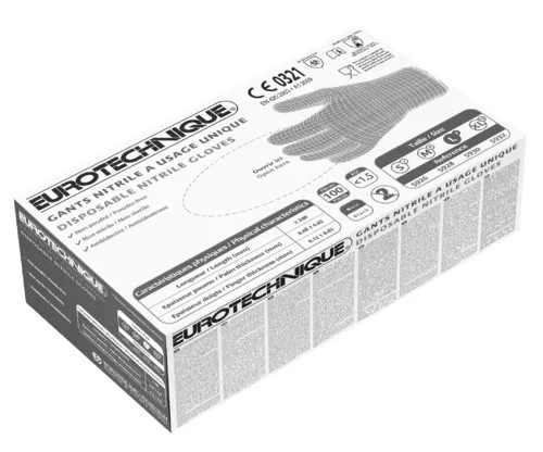 10 Confezioni - Guanti Da Lavoro Coverguard In Nitrile Euro-one MO5930 Monouso (100 pezzi)