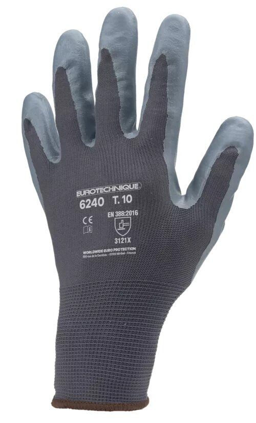 10 Paia - Guanti Da Lavoro Coverguard In Nitrile Eurolite MO6240 Rischi Meccanici