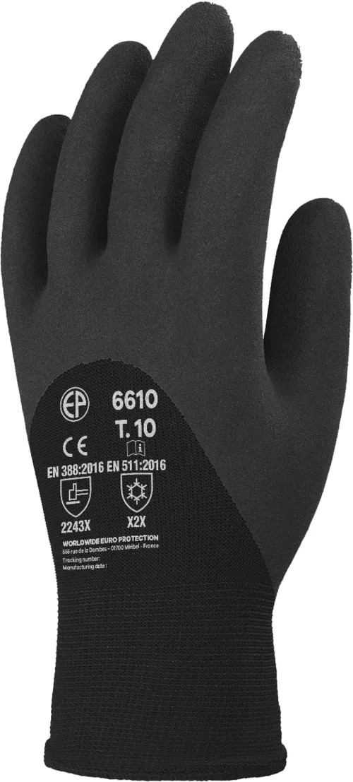 10 Paia - Guanti Da Lavoro Coverguard In Lattice Eurowinter MO6610 Termici