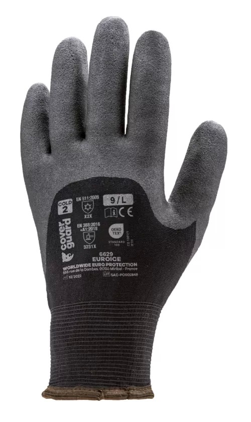 10 Paia - Guanti Da Lavoro Coverguard In PVC Euroice MO6630 Anticalore