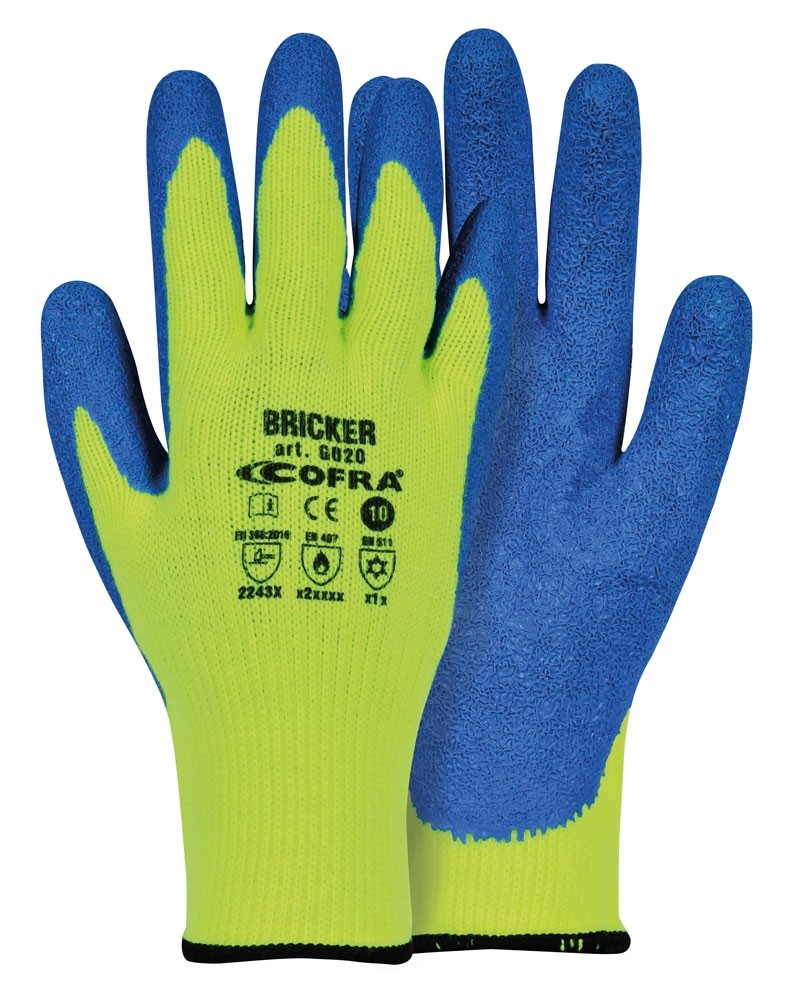 12 Paia - Guanti Da Lavoro Cofra Bricker in Lattice G020-DD00