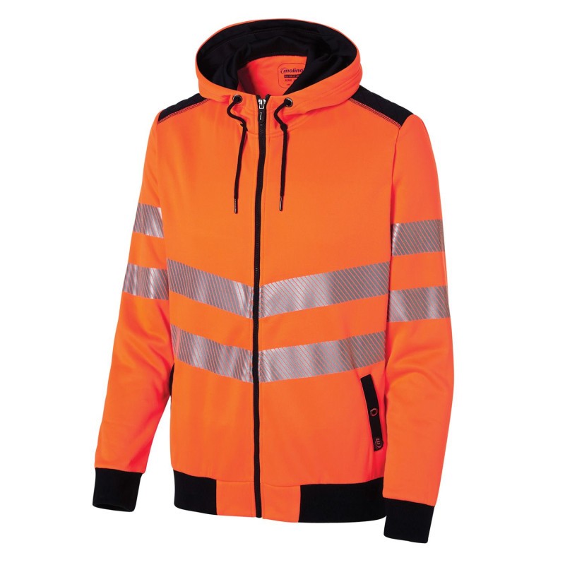 Felpa con cappuccio e zip da Lavoro Alta Visibilit� Molinel Luklight 0482.9999.065