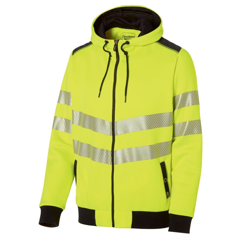 Felpa con cappuccio e zip da Lavoro Alta Visibilit� Molinel Luklight 0482.9999.065