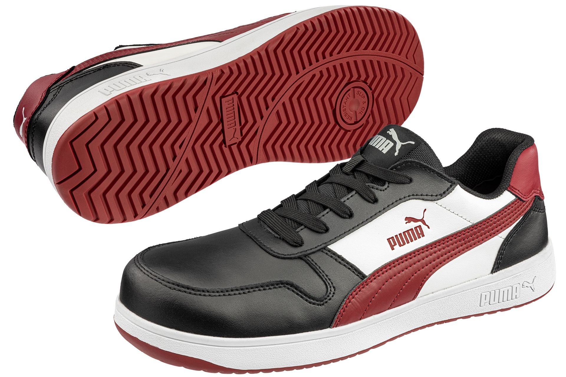 Fuori tutto - Scarpe antinfortunistiche Puma Frontcourt Black/White/Red Low S3 FO HRO ESD SRC 640200 numero 39