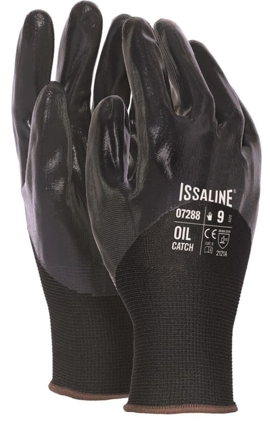 12 Paia - Guanti da lavoro Oil Catch Nitrile - Issa Line 07288
