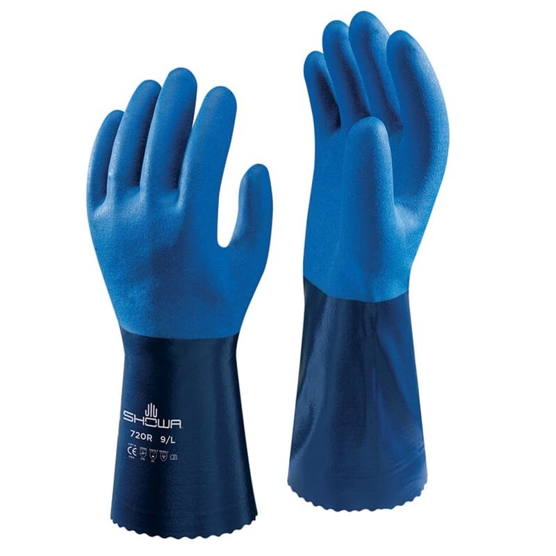 10 Paia - Guanti Showa CS720 in Nitrile contro i rischi chimici SHCS720