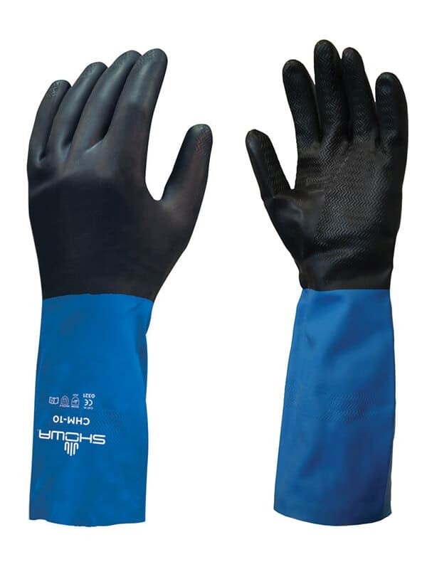 12 Paia - Guanti Showa CHM in Lattice/Neoprene contro i rischi chimici shCHM