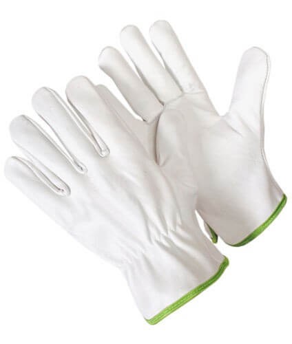 Guanti da lavoro in Pelle Fiore Bovino bianco orlato 005/B