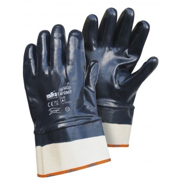 12 Paia - Guanto NBR con manichetta 7 cm. Dorso RICOPERTO - Qualit� TOP 07280T