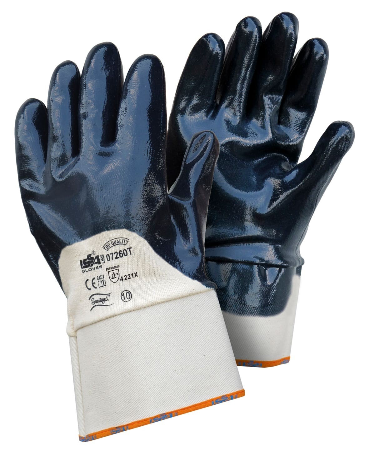 12 Paia - Guanti NBR Qualit� TOP con manichetta 7 cm. Dorso AREATO 07260T