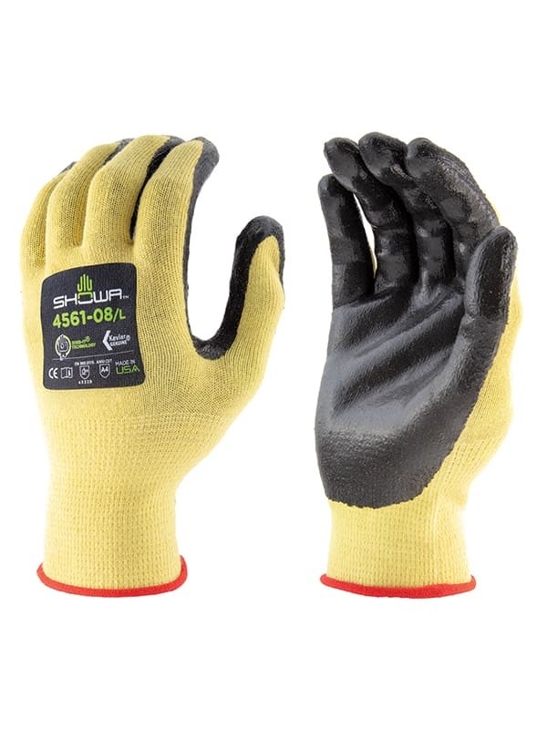 12 Paia - Guanti Showa 4561 in KEVLAR Antitaglio Anticalore spalmati in Nitrile sh4561