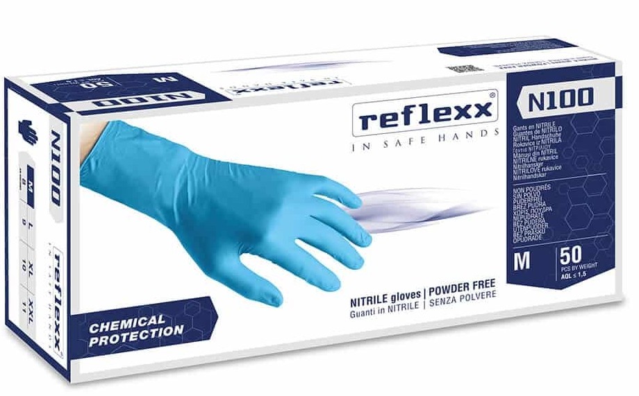 Guanti in Nitrile Reflexx N100 senza polvere