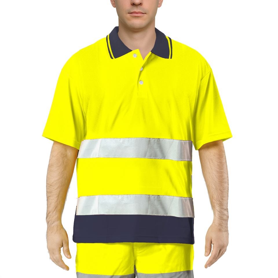 Polo Da Lavoro Alta Visibilit� Issa Line Bicolor Hi Vis 8584N
