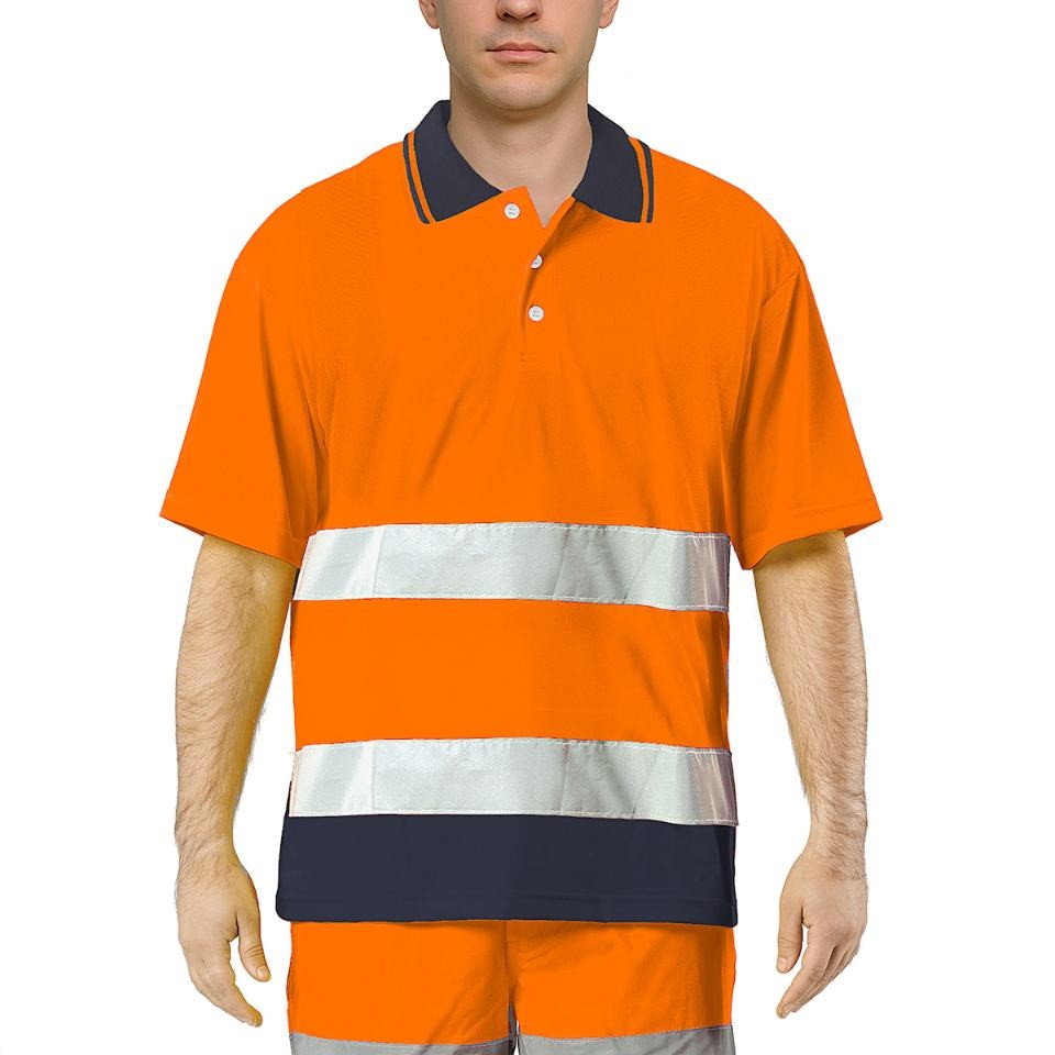 Polo Da Lavoro Alta Visibilit� Issa Line Bicolor Hi Vis 8584N
