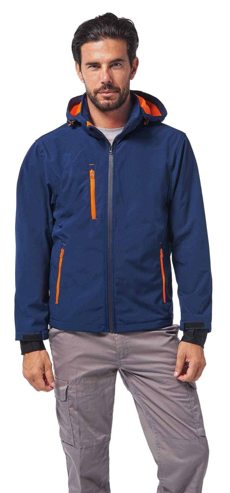 Giacca da lavoro Multitasche Cappuccio staccabile Soft-Shell Logica NORDIC1-L