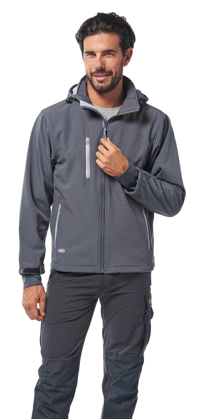 Giacca da lavoro Multitasche Cappuccio staccabile Soft-Shell Logica NORDIC1-L