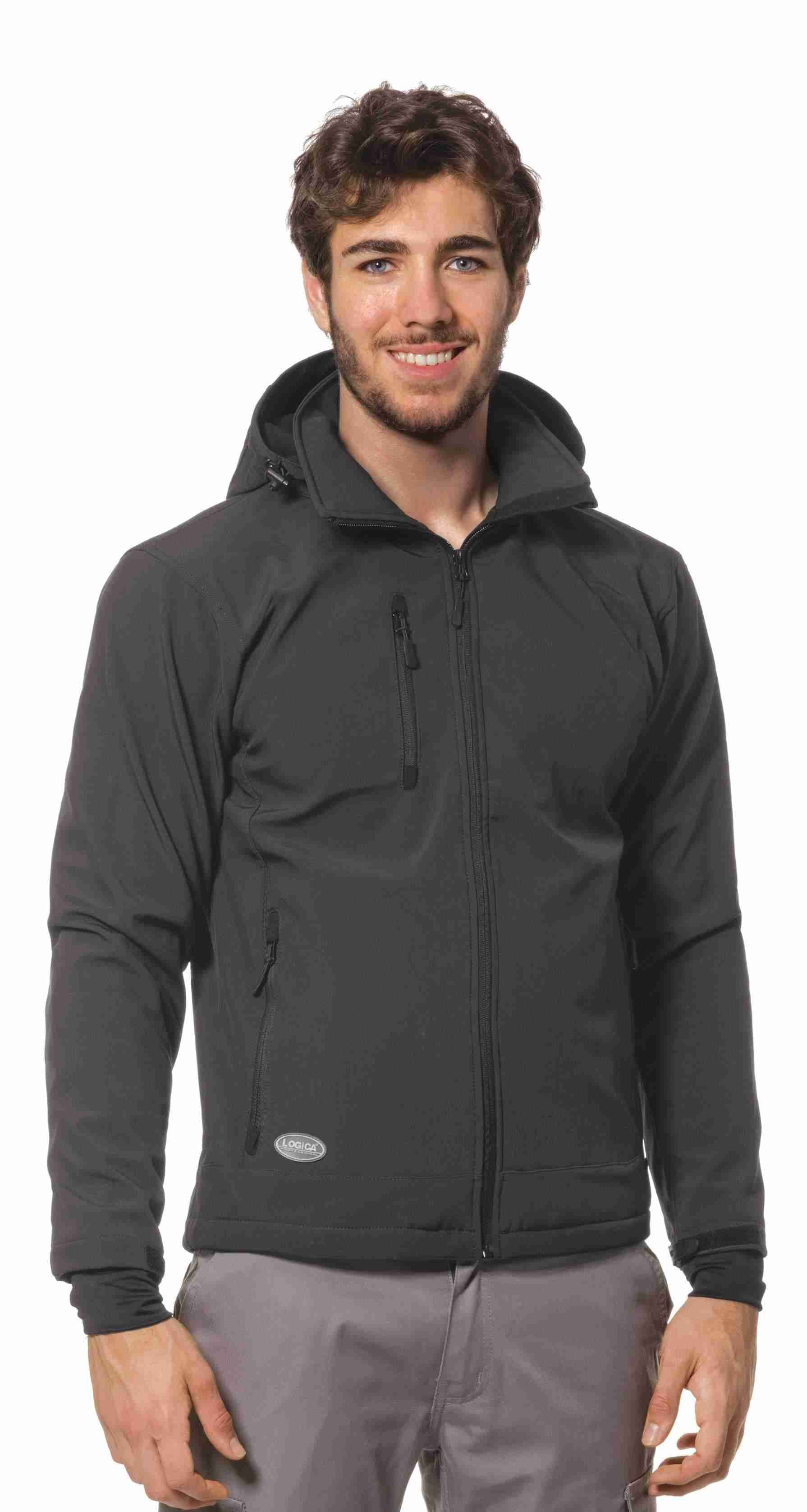Giacca da lavoro Soft-Shell con cappuccio staccabili Multitasche Logica SLALOMCAP3-L