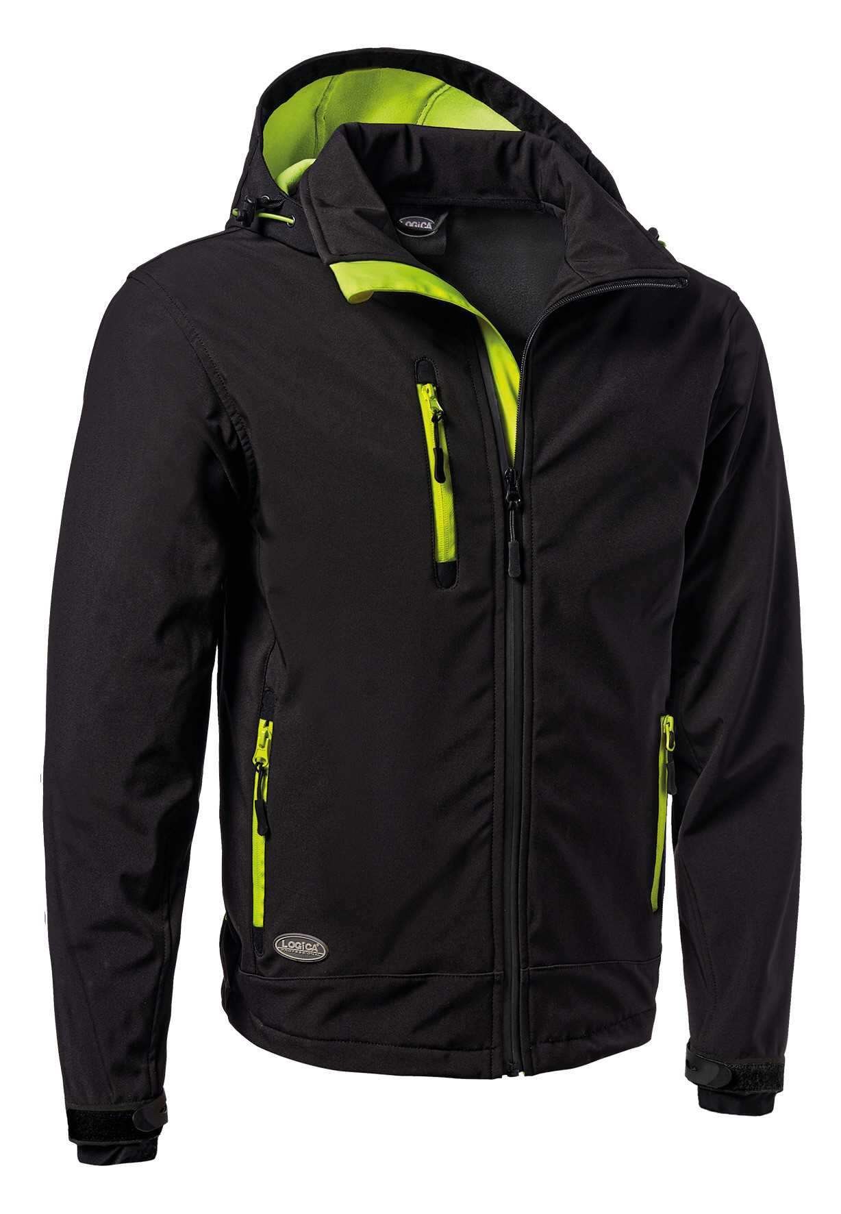 Giacca da lavoro Soft-Shell con cappuccio staccabili Multitasche Logica SLALOMCAP3-L