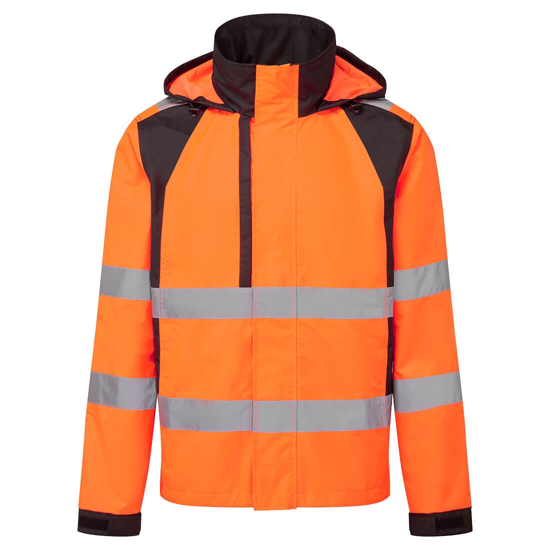 Giacca da Lavoro Alta Visibilit� Impermeabile Multitasche Antivento con Cappuccio Portwest CD860