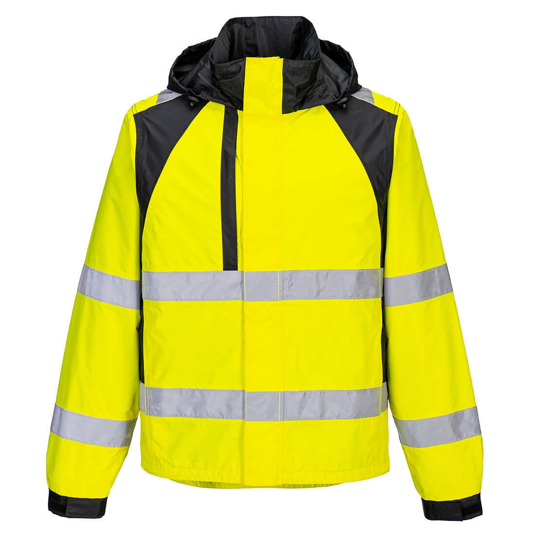 Giacca da Lavoro Alta Visibilit� Impermeabile Multitasche Antivento con Cappuccio Portwest CD860