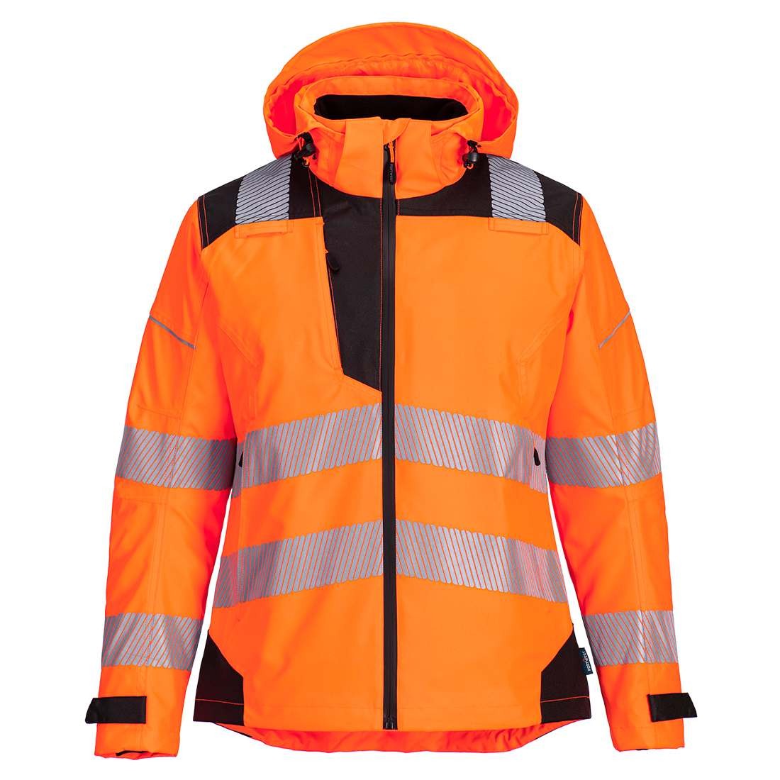 Giacca da Lavoro Alta Visibilit� Multitasche Impermeabile con Cappuccio Portwest PW389