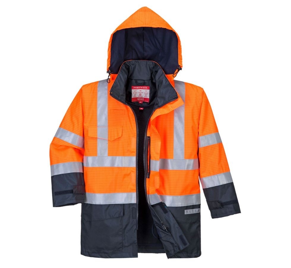 Giacca da Lavoro Bizflame Rain Agnifuga Antistatica Alta Visibilita Portwest S779