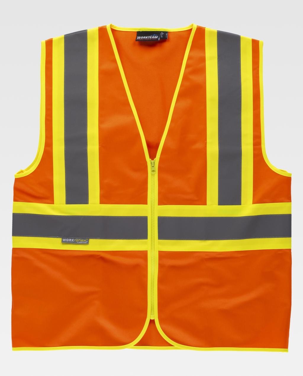 Gilet da Lavoro Alta Visibilit� con Cerniera C3620 - Workteam