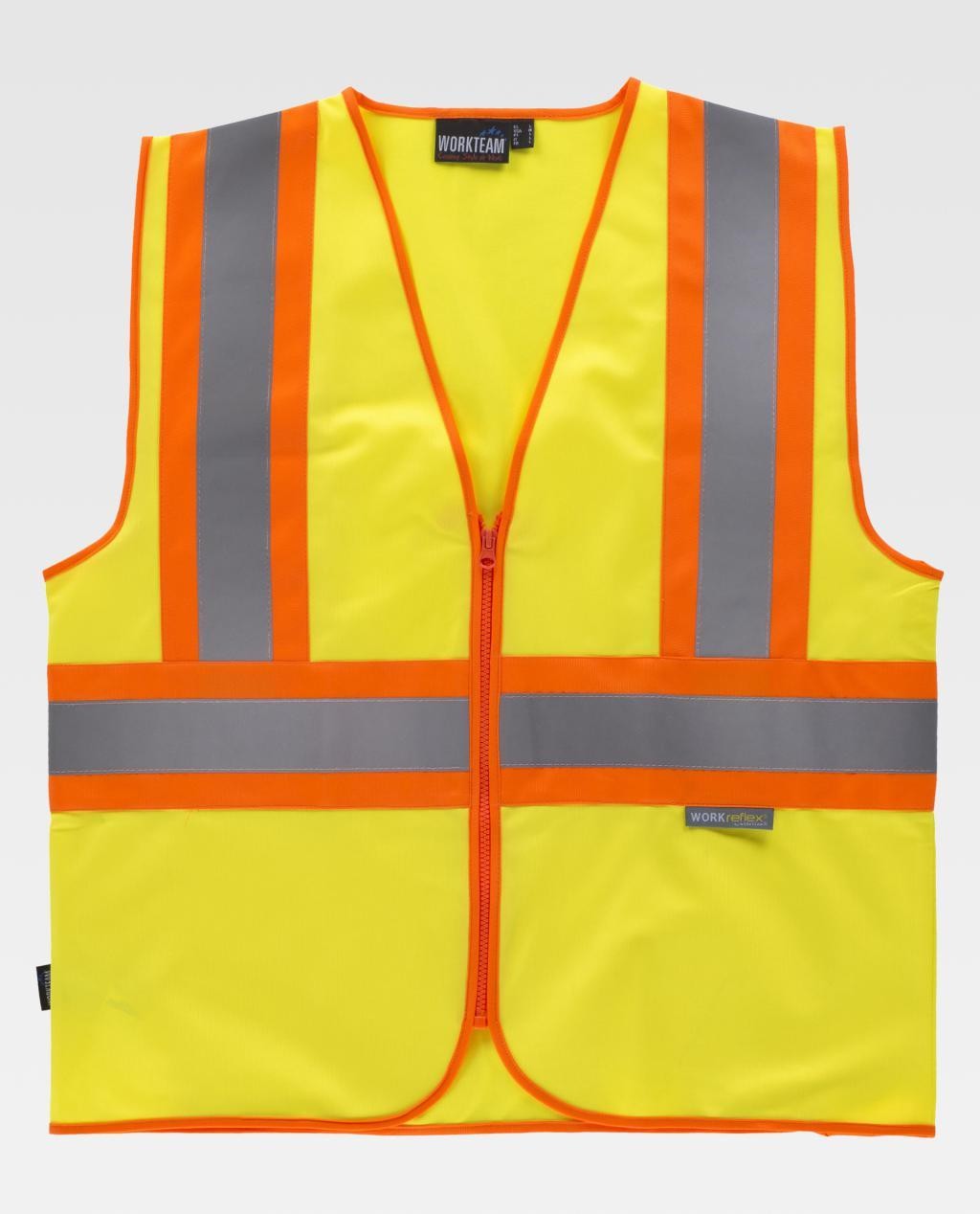 Gilet da Lavoro Alta Visibilit� con Cerniera C3620 - Workteam