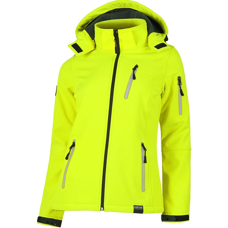 Giacca Workshell multitasche da donna con cappuccio - Workteam