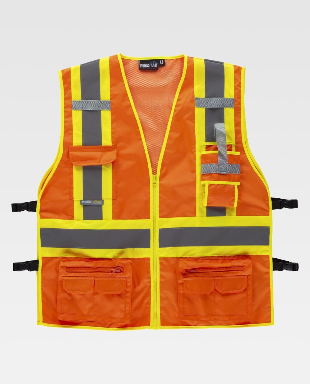 Gilet Alta Visibilit� con Cerniera e Tasche C3623 - Workteam