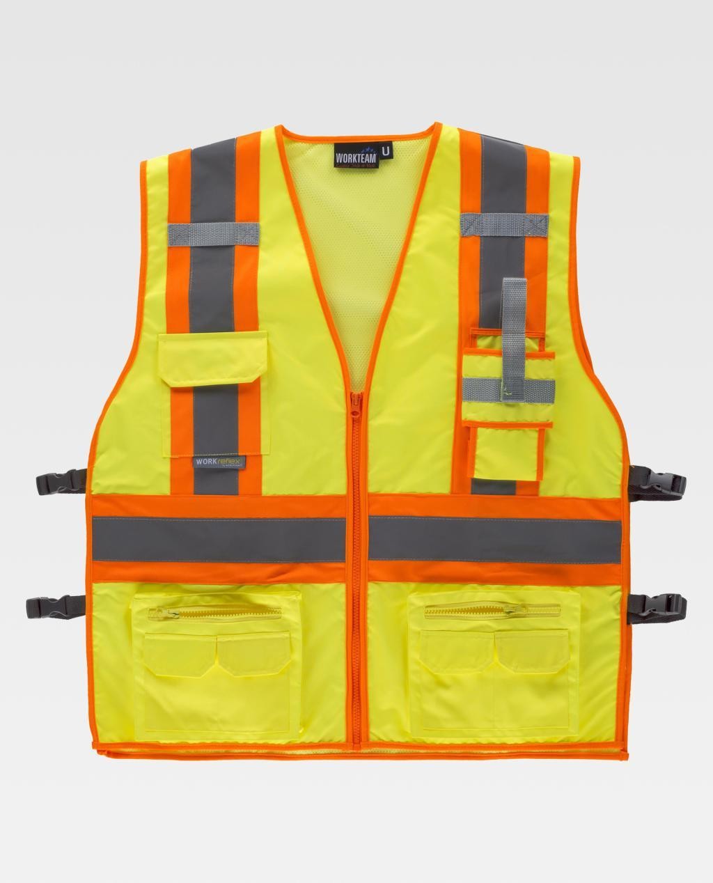 Gilet Alta Visibilit� con Cerniera e Tasche C3623 - Workteam