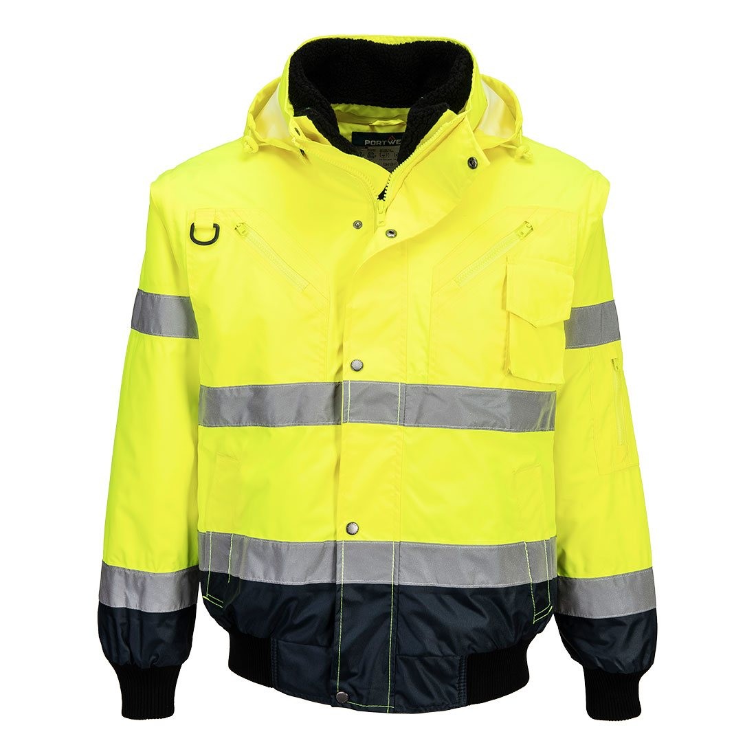 Giubbotto da Lavoro Alta Visibilit� Multitasche Impermeabile Stretch 3 In 1 Portwest C465