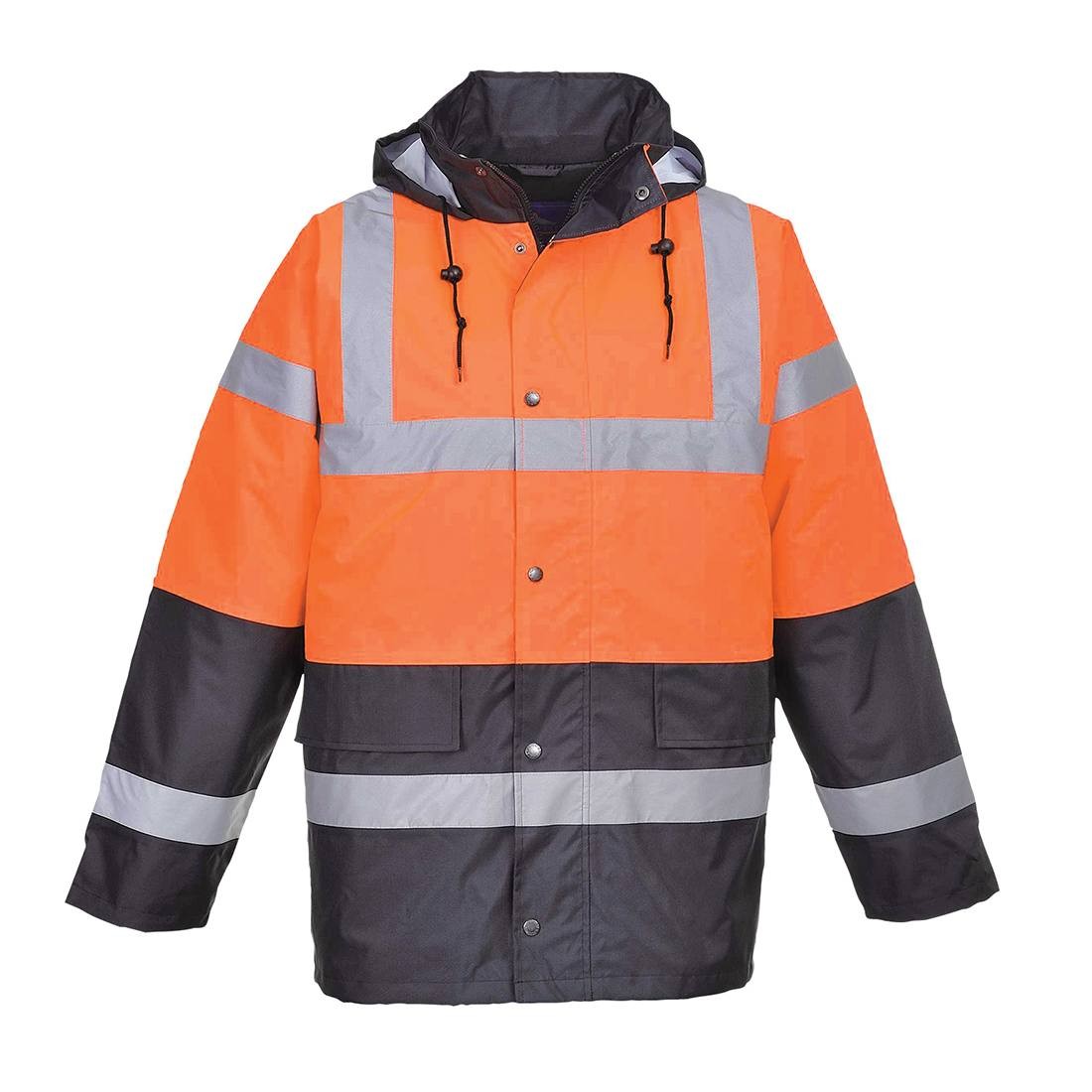 Giacca da Lavoro Alta Visibilit� Impermeabile Multitasche Bicolore con Cappuccio Traffic Portwest S467