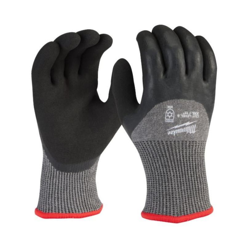 12 Paia - Guanti da Lavoro Invernali Spalmati in Lattice CAT.5 Taglio E Milwaukee 4932479562