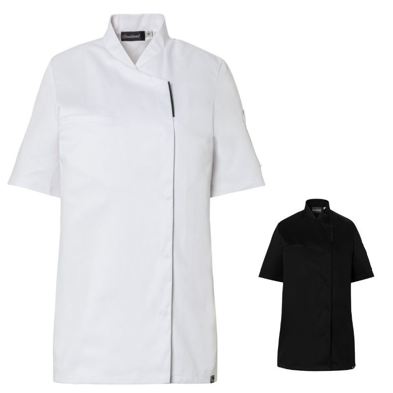 Giacca da Cuoco Molinel Reko 10863253001 Chef Cucina Maniche Corte Stretch Donna