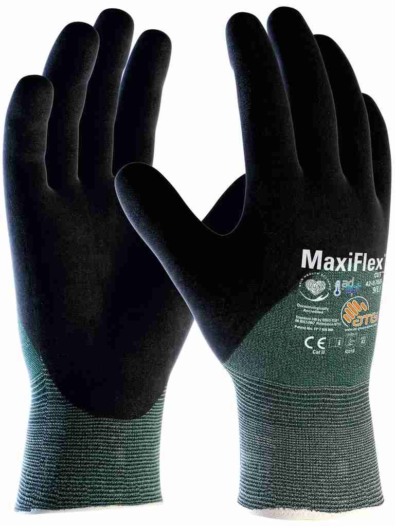 12 Paia - Guanti da Lavoro ATG Maxiflex Cut 42-8753 Rivestito in Nitrile Touchscreen