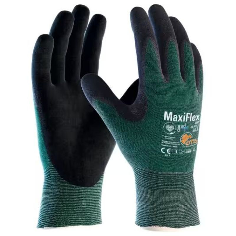 12 Paia - Guanti da Lavoro ATG Maxiflex Cut 42-8743 Rivestito in Nitrile Touchscreen